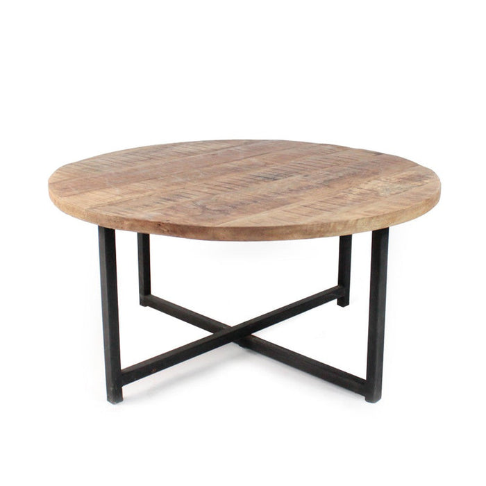 Label51 Salontafel Dex - Rough - Mangohout - Rond - 80 cm-Salontafels-LABEL51