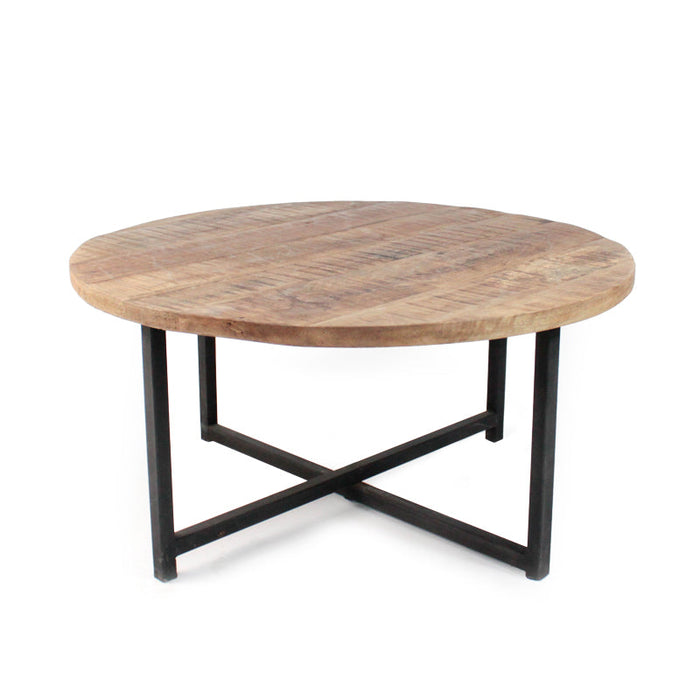 Label51 Salontafel Dex - Rough - Mangohout - Rond - 80 cm-Salontafels-LABEL51