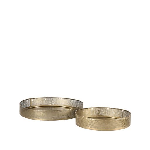 Label51 Set Dienbladen 39x39x6 cm - Antiek goud - Metaal-Woondecoratie-LABEL51