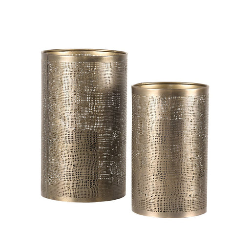 Label51 Set Kaarsenhouders L 18x18x30 cm - Antiek goud - Metaal-Woondecoratie-LABEL51