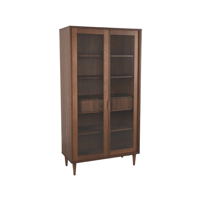 Label51 Vitrinekast Jule 100x49x180 cm walnoot-Vitrinekasten-LABEL51