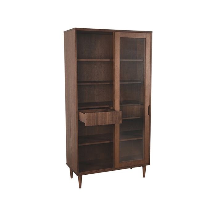 Label51 Vitrinekast Jule 100x49x180 cm walnoot-Vitrinekasten-LABEL51
