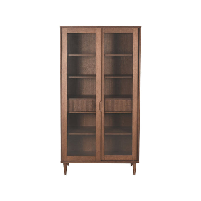 Label51 Vitrinekast Jule 100x49x180 cm walnoot-Vitrinekasten-LABEL51