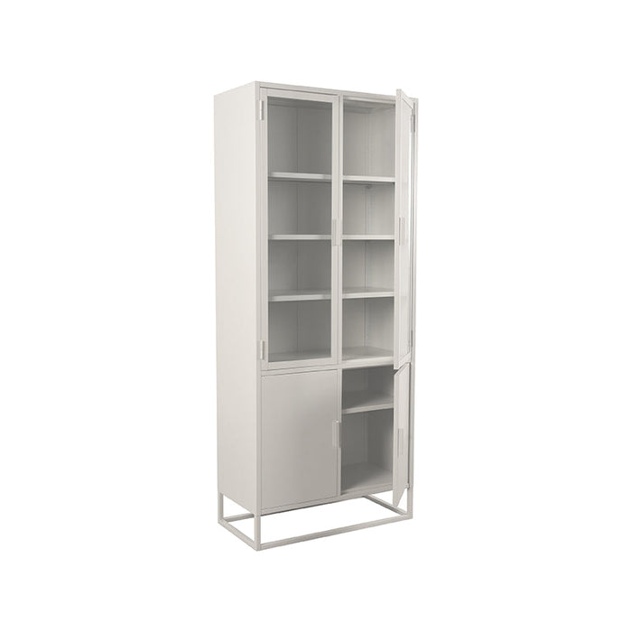 Label51 Vitrinekast Level - Wit - Metaal - 80x40x190 cm-Vitrinekasten-LABEL51