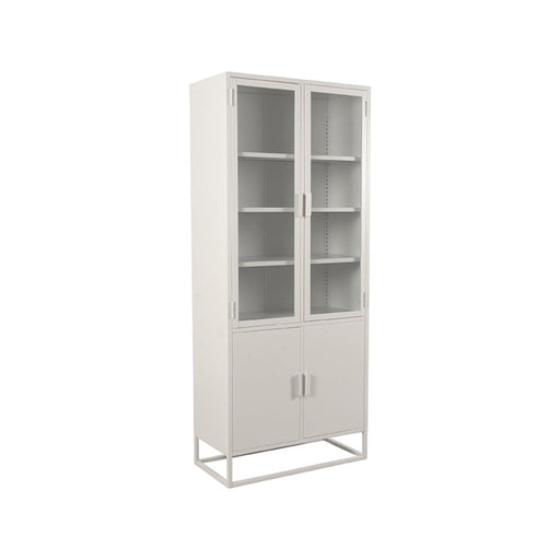 Label51 Vitrinekast Level - Wit - Metaal - 80x40x190 cm-Vitrinekasten-LABEL51