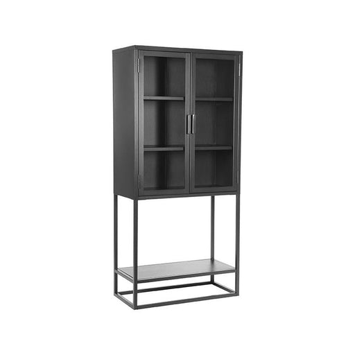 Label51 Vitrinekast Level - Zwart - Metaal - 70x35x150 cm-Vitrinekasten-LABEL51
