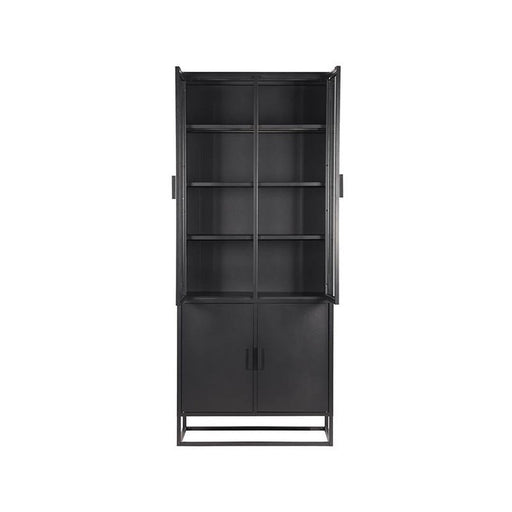 Label51 Vitrinekast Level - Zwart - Metaal - 80x40x190 cm-Vitrinekasten-LABEL51