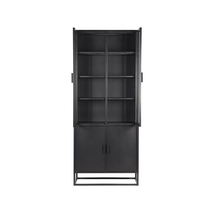 Label51 Vitrinekast Level - Zwart - Metaal - 80x40x190 cm-Vitrinekasten-LABEL51
