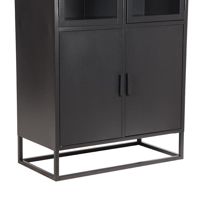 Label51 Vitrinekast Level - Zwart - Metaal - 80x40x190 cm-Vitrinekasten-LABEL51