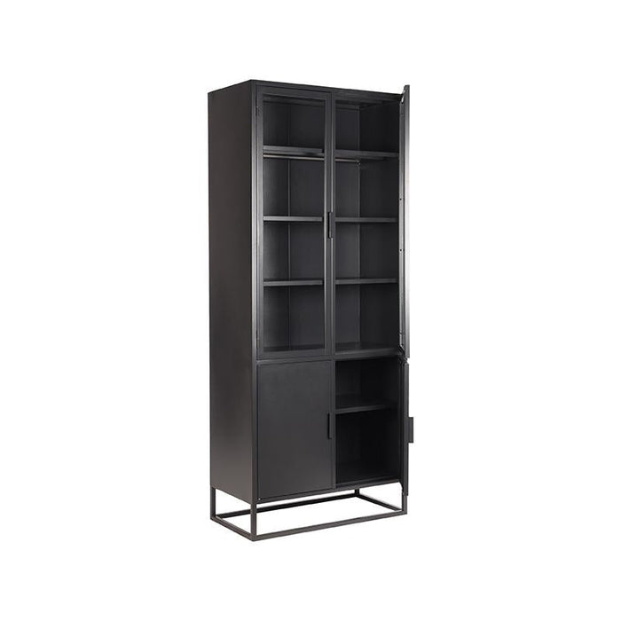 Label51 Vitrinekast Level - Zwart - Metaal - 80x40x190 cm-Vitrinekasten-LABEL51