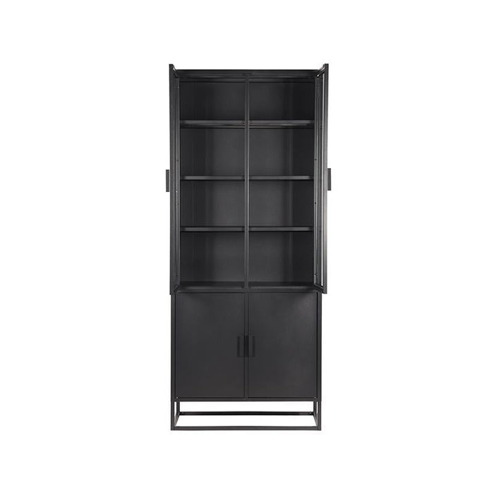 Label51 Vitrinekast Level - Zwart - Metaal - 80x40x190 cm-Vitrinekasten-LABEL51