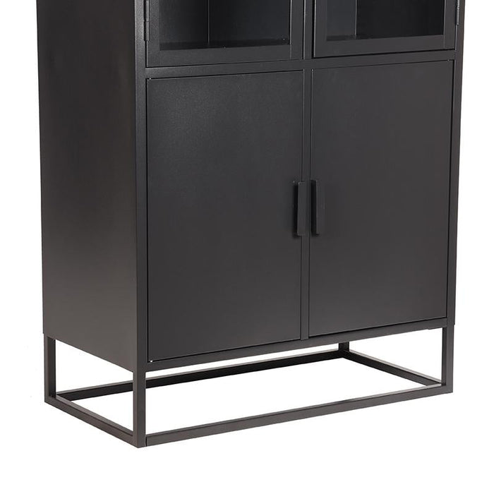 Label51 Vitrinekast Level - Zwart - Metaal - 80x40x190 cm-Vitrinekasten-LABEL51
