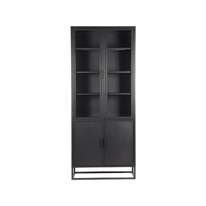 Label51 Vitrinekast Level - Zwart - Metaal - 80x40x190 cm-Vitrinekasten-LABEL51