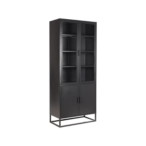 Label51 Vitrinekast Level - Zwart - Metaal - 80x40x190 cm-Vitrinekasten-LABEL51