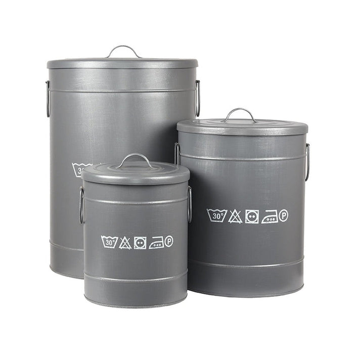 Label51 Wasmand - Grijs - Metaal - M-Opbergdozen en manden-LABEL51