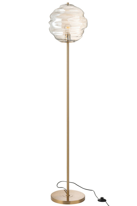 Staanlamp Glas licht cognac-Vloerlampen-J-Line