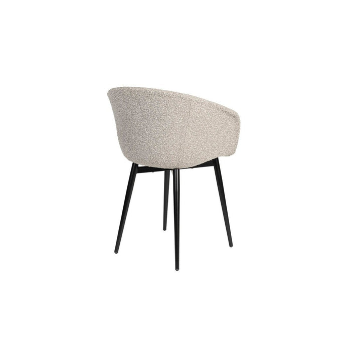Stoel Charly | Beige | met zwarte poten-Eetkamerstoelen-Creating Home