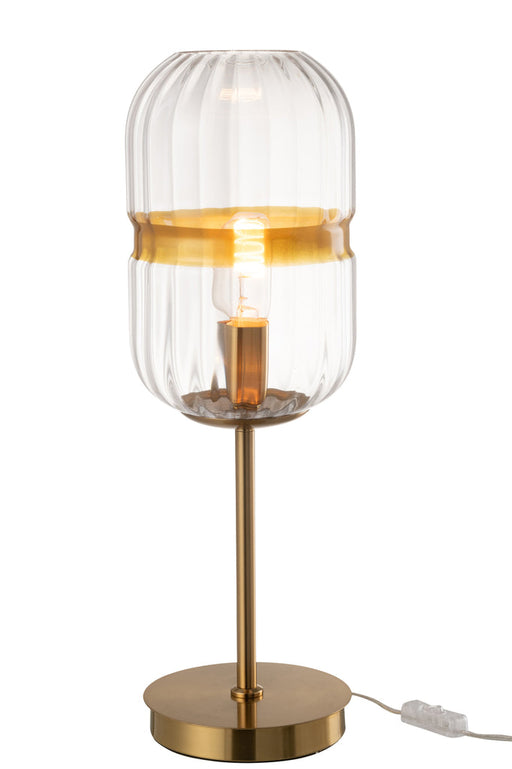 Tafellamp Tube ijzer/glas transparant goud-Tafellampen-J-Line