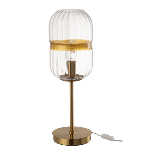 Tafellamp Tube ijzer/glas transparant goud-Tafellampen-J-Line