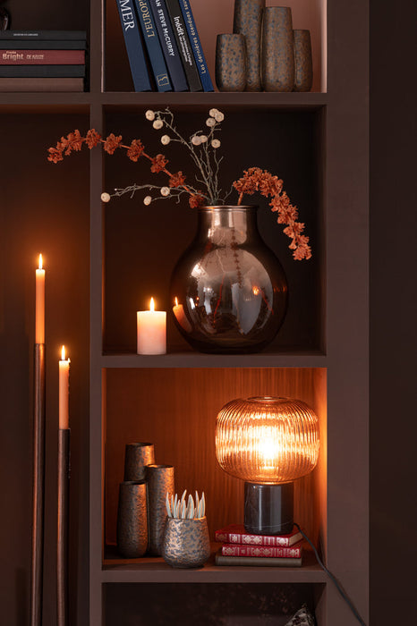 Tafellamp Yufo glas/marmer rood/zwart-Tafellampen-J-Line