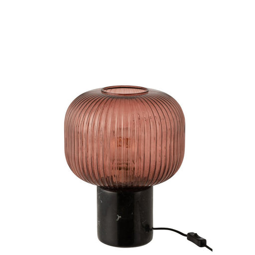 Tafellamp Yufo glas/marmer rood/zwart-Tafellampen-J-Line