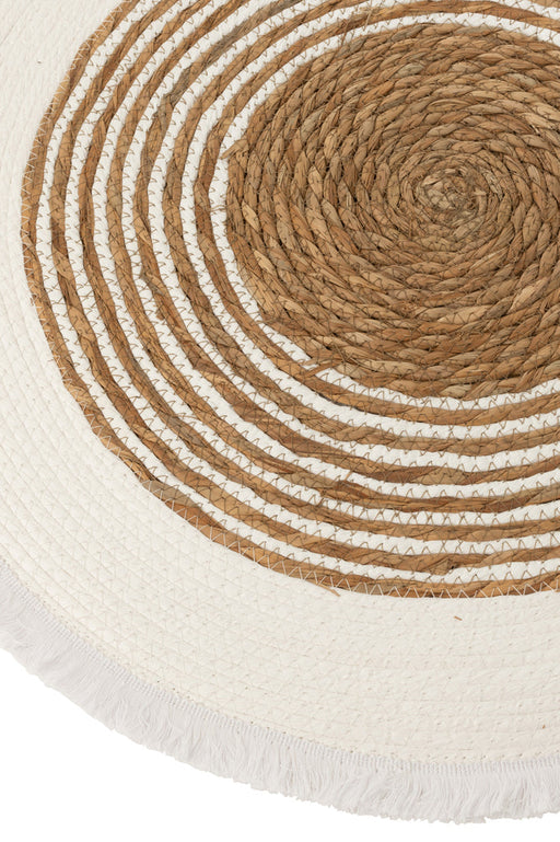Tapijt Geweven gras wit nat medium-Ronde vloerkleden-J-Line