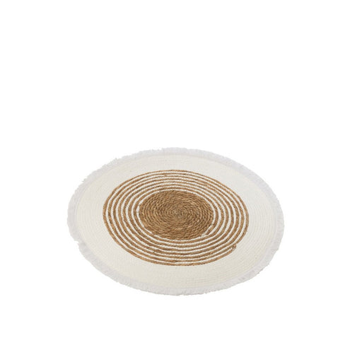 Tapijt Geweven gras wit nat medium-Ronde vloerkleden-J-Line