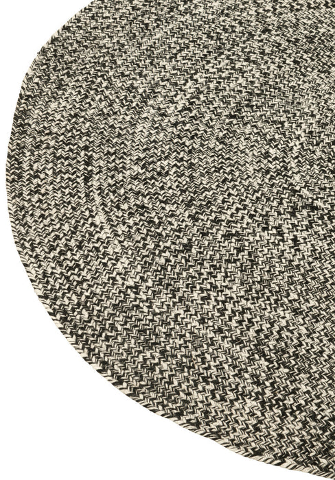 Tapijt Miami outdoor polyester zwart/wit medium-Ronde vloerkleden-J-Line
