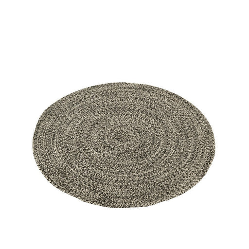 Tapijt Miami outdoor polyester zwart/wit medium-Ronde vloerkleden-J-Line