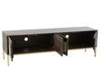 Tv Kast 2 deuren mangohout/ijzer bruin/goud-TV-meubels-J-Line