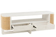 Tv Meubel molly exotiek hout/rotan wit-TV-meubels-J-Line