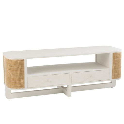 Tv Meubel molly exotiek hout/rotan wit-TV-meubels-J-Line