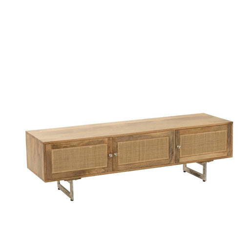 Tv Stand rattan mangohout naturel-TV-meubels-J-Line