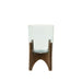 Vaas op voet 22,5x33,5 cm JACE glas+hout bruin-Vazen-Light & Living