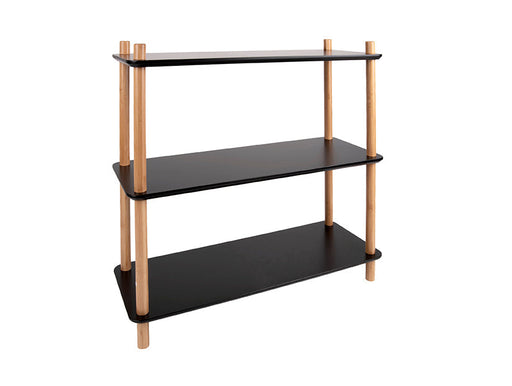 Vakkenkast Simplicity - Bamboe Zwart - Small - 80x30x82,5cm-Vakkenkasten-Leitmotiv