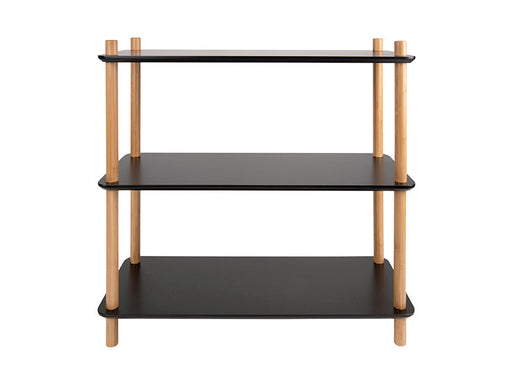 Vakkenkast Simplicity - Bamboe Zwart - Small - 80x30x82,5cm-Vakkenkasten-Leitmotiv