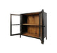 Vitrinekast Kingston Laag 2 Deur-90x40x90-Naturel/Zwart-Mango/Metaal-Vitrinekasten-HSM Collection