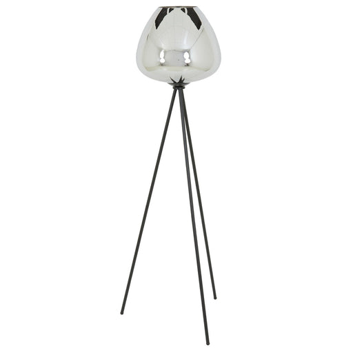 Vloerlamp driepoot 42x146 cm MAYSON rookglas+mat zwart-Vloerlampen-Light & Living