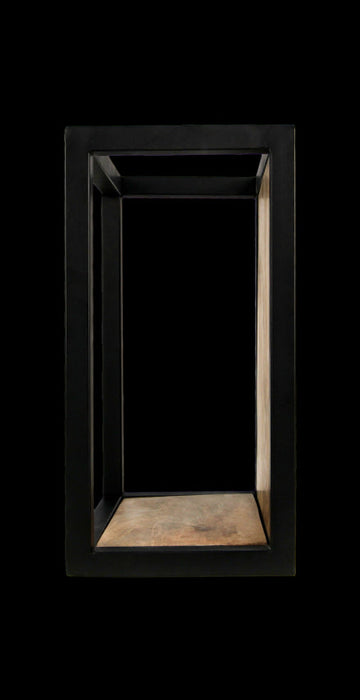 Wandbox Levels -25x18x35-Naturel/Zwart-Mango/Metaal-Wandplanken-HSM Collection