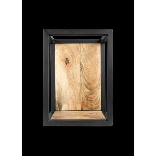 Wandbox Levels -25x18x35-Naturel/Zwart-Mango/Metaal-Wandplanken-HSM Collection