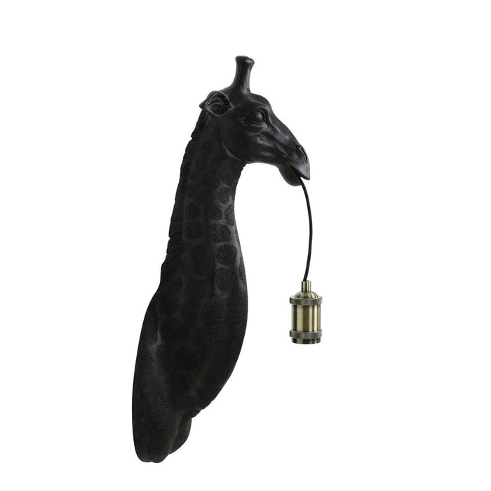 Wandlamp 20,5x19x61 cm GIRAFFE mat zwart-Wandlampen-Light & Living