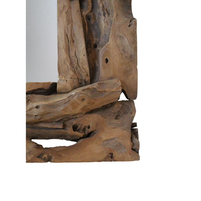 Wandspiegel - 140x6x80 - Naturel - Teak wortelhout-Spiegels-HSM Collection