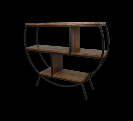Wandtafel 3 Niveaus-90x25x80-Naturel/Zwart-Mango/Metaal-Consoletafels-HSM Collection