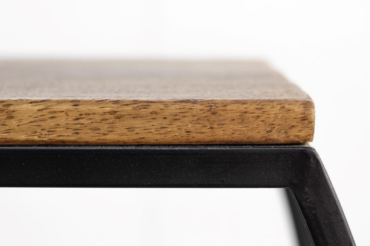 Wandtafel 3 Niveaus-90x25x80-Naturel/Zwart-Mango/Metaal-Consoletafels-HSM Collection