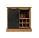 Wijnkast zwartburn - 90x43x90 - Naturel/zwart - Teak/metaal-Wijnkasten-HSM Collection