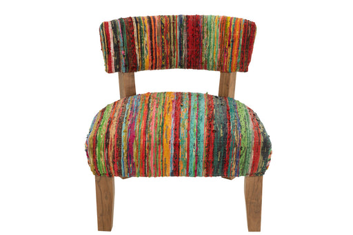 Zetel Chindi hout/textiel mix-Eetkamerstoelen-J-Line