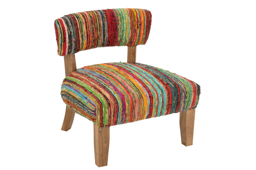 Zetel Chindi hout/textiel mix-Eetkamerstoelen-J-Line