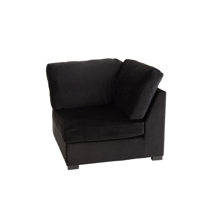 Zetel Hoek velvet zwart-1-Zitsbanken-J-Line