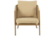 Zetel+kussens 1persoon metaal/touw beige-Fauteuils-J-Line