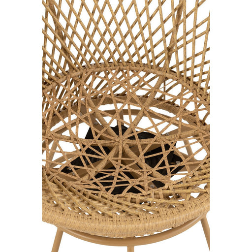 Zetel+kussens Zayo draai metaal/riet beige-Fauteuils-J-Line